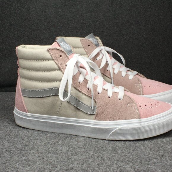 Vans Sk8 Hi Color Block Pink Multi Color Shoes Suede Canvas, Womens Size 9 - Picture 6 of 15